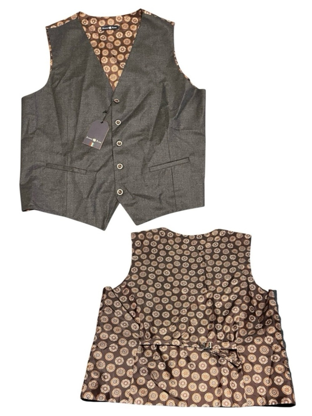 Stone Rose 100 % Wool Waist Coat Vest NWT- READ Suit Vest 45” Chest